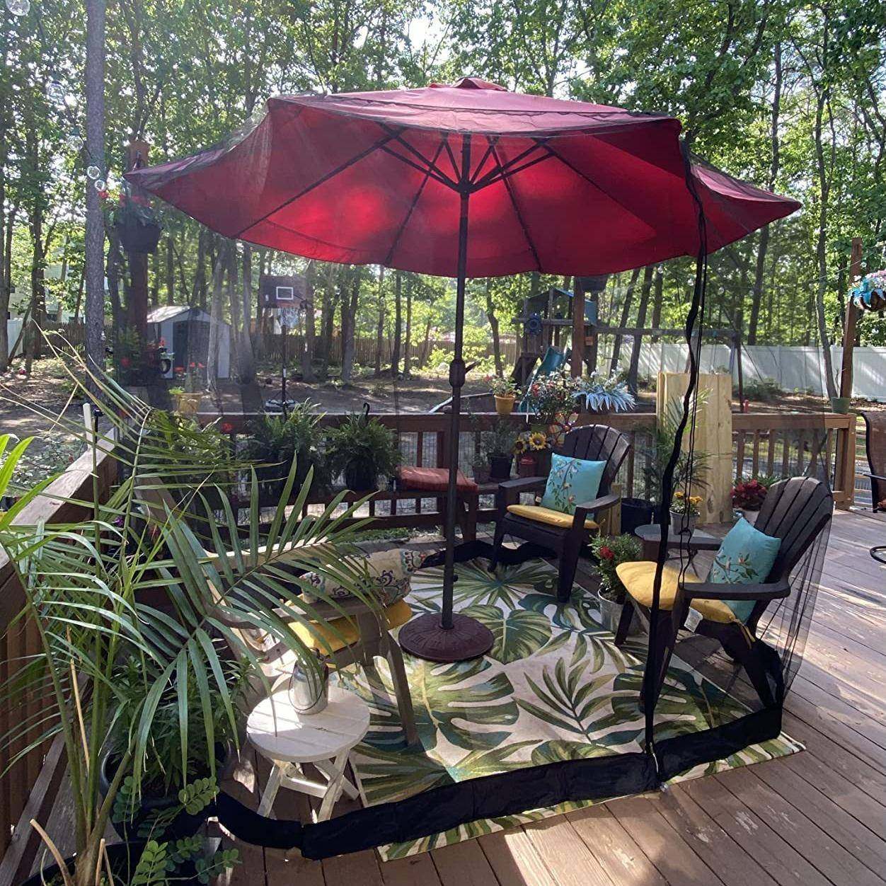 伞蚊帐户外马阳伞网罩罗伞防蚊虫网遮帐sairun09免安庭院装伞帐厂