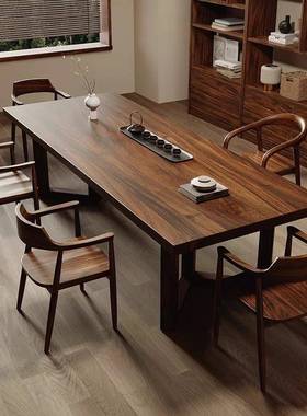 高档南美胡家桃木茶实木木新中式茶桌台用客厅原QSW大板泡茶桌椅