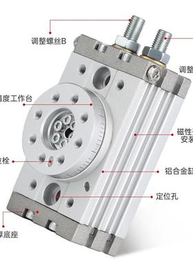 MSQ系型列0亚德客气动旋转气缸1A9/2A/3A/7A0/18度调756节回转气