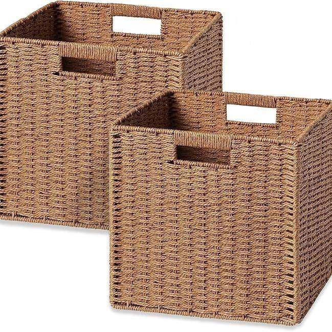 储物篮手工体编织绳柳无条篮可纸折立方整理架子和装叠饰储物箱,收纳整理,脏衣篮,淘宝优惠券,粉丝福利购,淘宝优惠卷