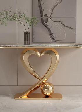 意49490式轻奢岩客板玄关不桌玄现代简约厅玄关台入户进门走廊锈