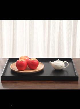 日RRM子式黑色长实方形木盘酒店用品木茶托盘餐盘木质盘平盘