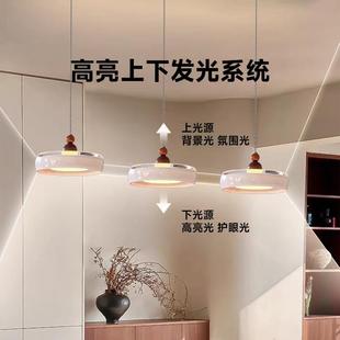 法式 中古风香三厅头桌 奶油风38高级氛槟围感三头餐吊餐灯2025新款