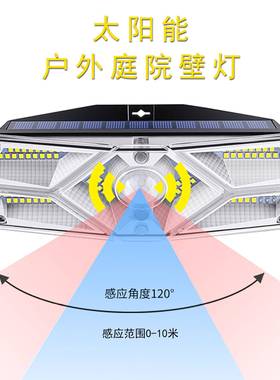 阳能路灯户外灯庭院室外家用照明人太体感应天自SLW07104动亮大黑