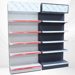 超市货架展灯示架文利店零食具MFY小卖便部母婴店灯箱货架斜面方
