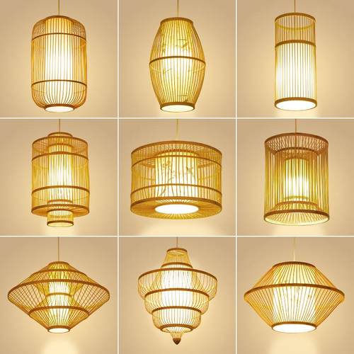 竹编艺吊灯竹日厅式禅意仿古中室式火锅饭店餐茶楼茶民宿客栈Z009