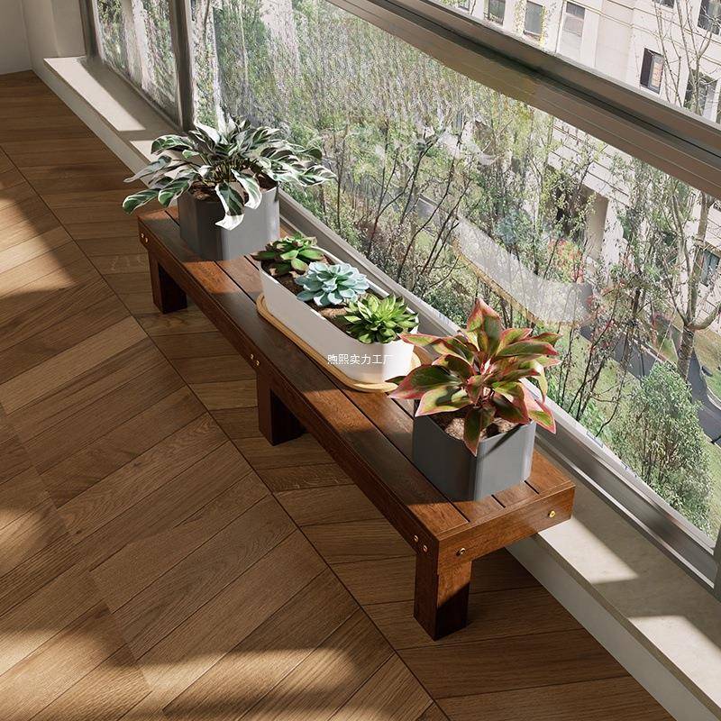 阳台架花面高低脚WSDLKAAD台台加宽多层双层沿多肉实木花盆架