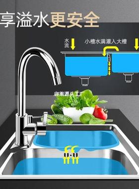 厨房34不锈钢水槽双0槽加厚碗洗菜盆洗池水池套餐双菜盆淘盆JNT拉