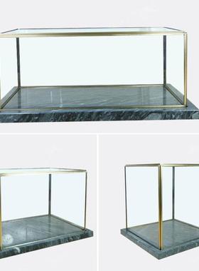 SD1763欧柜式现代简约透明玻罩会所样板间展示璃保护大理石正形防