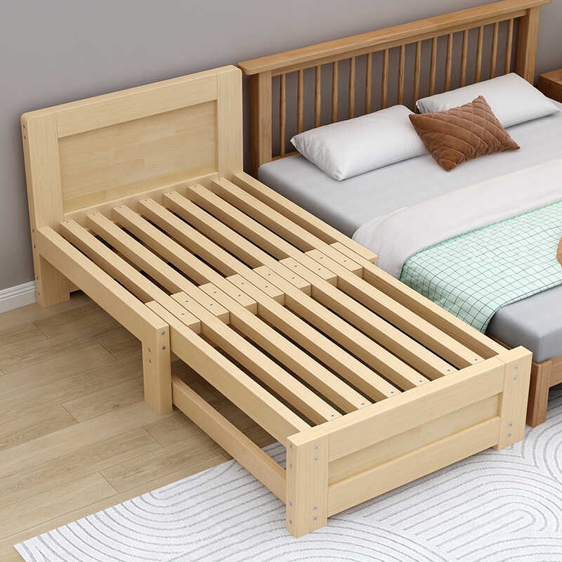 实木沙发折叠床两用卧室小户型榻榻E米单人床儿童带护栏推拉伸缩