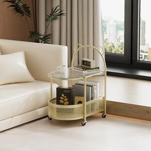 客厅移动带轮小推车现旁零代简置约沙发双层物架创意食收纳小无品