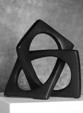 几何方环四缠绕摆件现售代北欧抽象轻奢创形意样ZGX板房楼处软装