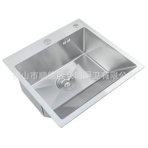 30不锈钢手5048、45盆洗衣水槽带搓衣4板单槽阳台洗衣柜水槽504工