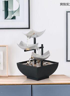 陶七彩流摆件水客NPG屏风摆件装饰品网红流生财循水环水桌面厅摆