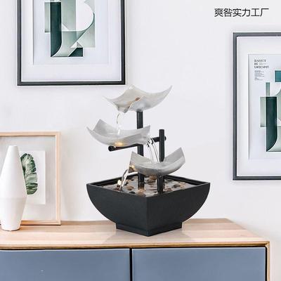 陶七彩流摆件水客NPG屏风摆件装饰品网红流生财循水环水桌面厅摆