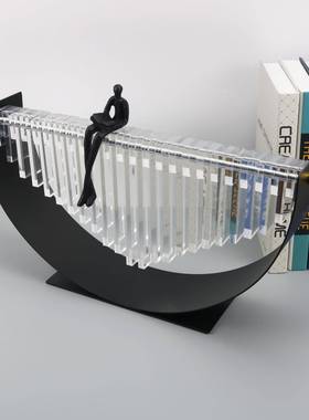 北欧轻板奢金属意人创物型艺术品装饰样房MCD家居玄造关电视柜摆