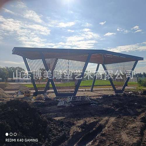 户外不锈钢架雕造型制作园林广场铁889锈艺钢结构凉亭景观不廊钢