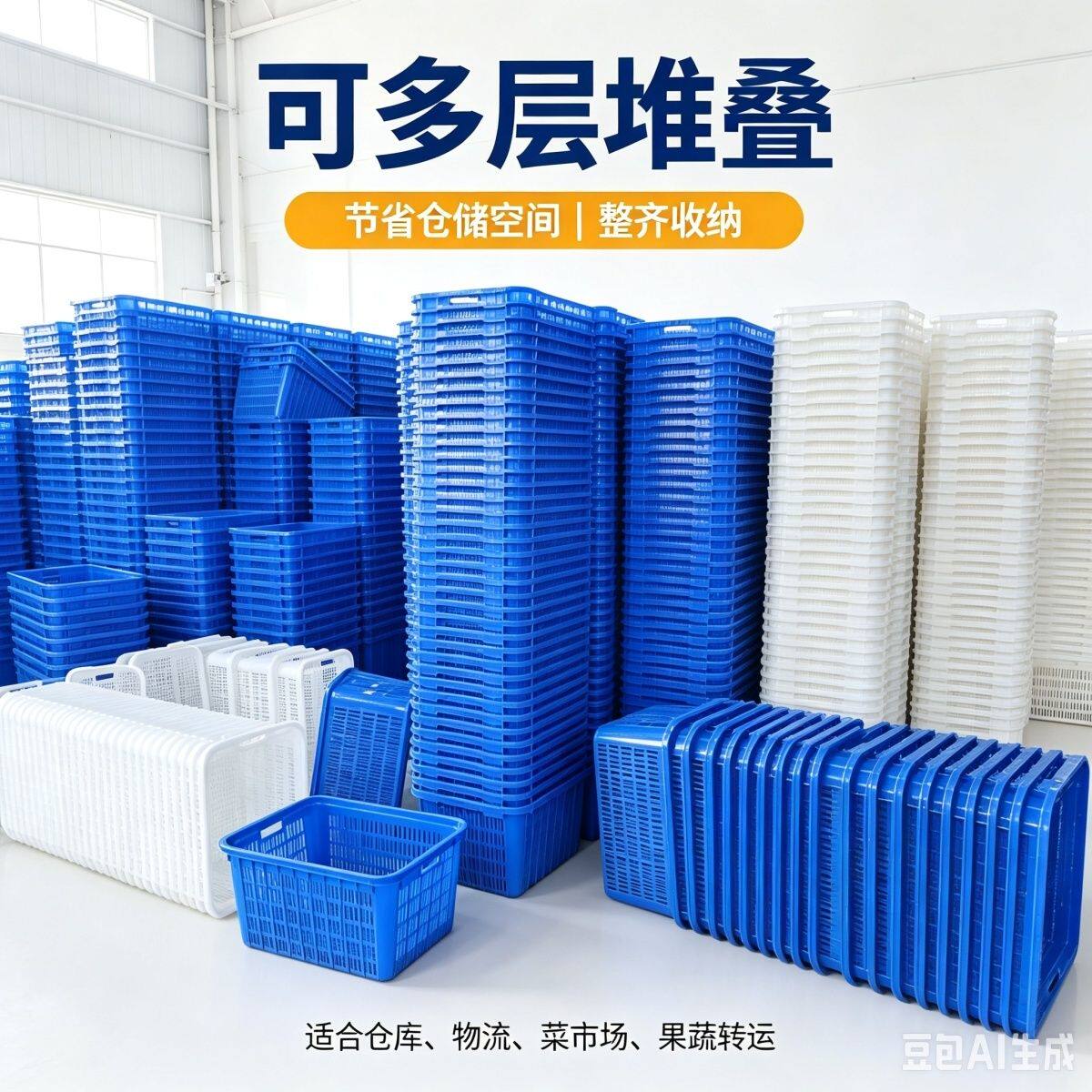 箩筐塑料长方形特大号套落水果蔬菜周转筐服装厂塑料筐收纳框子萝