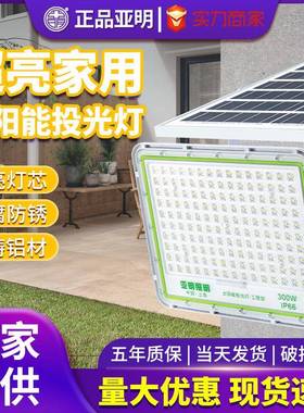 亚明led太阳能投光灯户外防水100W道路灯农村别墅家用庭院照明灯