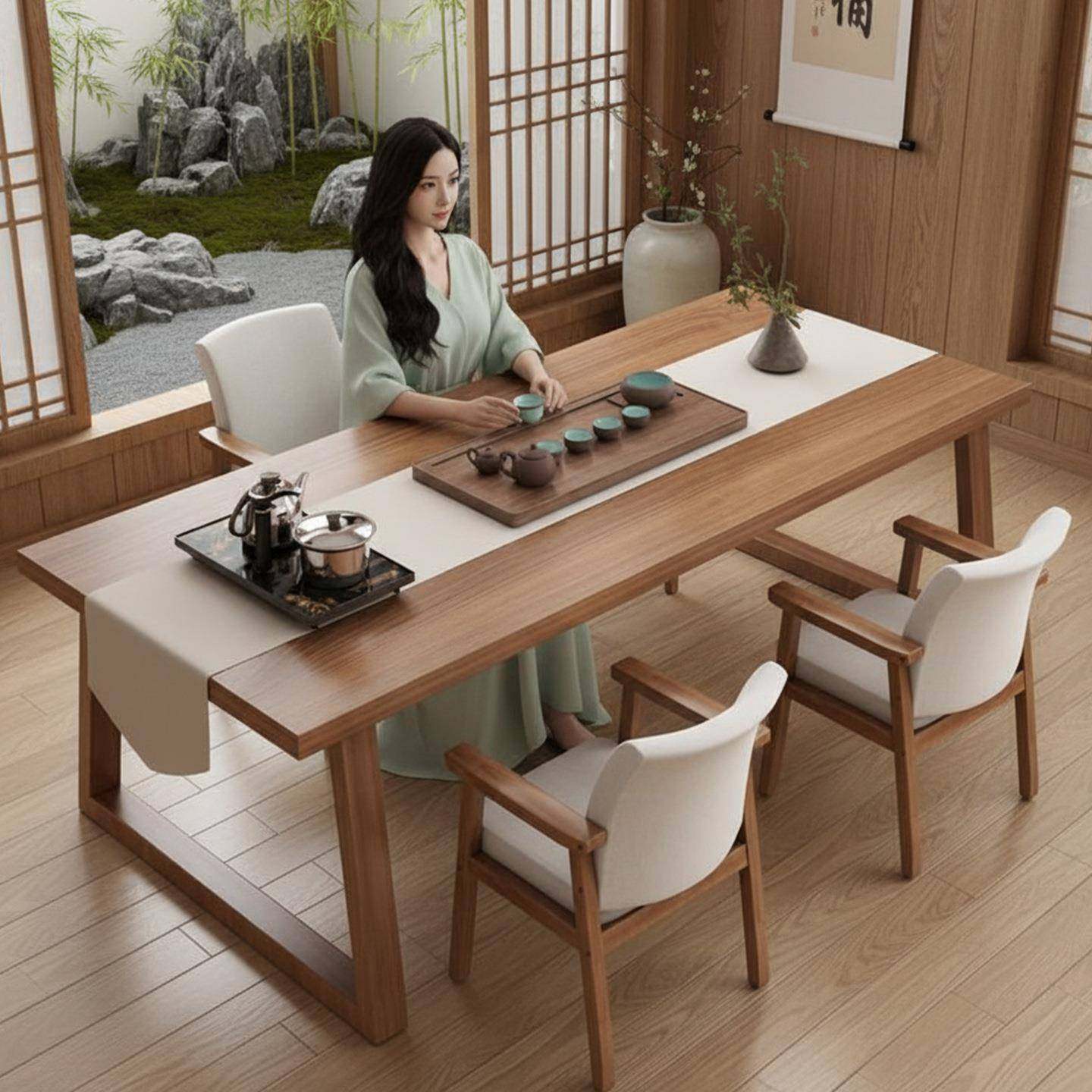 茶桌桌椅茶台泡茶桌子办公室实木腿新中式家用阳台大板桌客厅茶几,鲜花速递/花卉仿真/绿植园艺,割草机/草坪机,淘宝优惠券,粉丝福利购,淘宝优惠卷