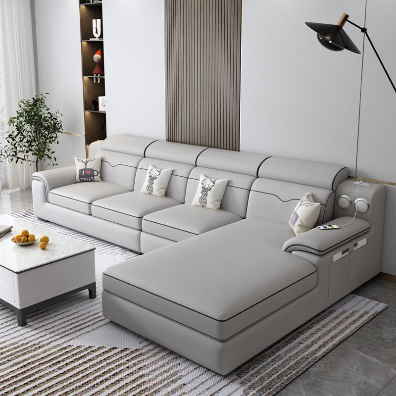 小户型科技布贵妃沙发现代家用简约转角客厅家具棉麻布艺沙发