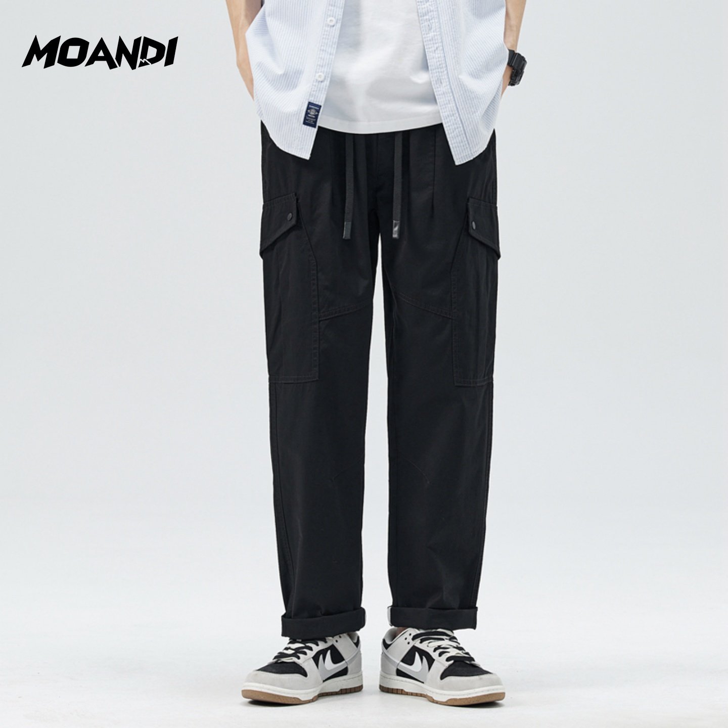 摩安迪26年新款纯棉简约舒适休闲工装裤男时尚潮流休闲裤情侣同款,男装,时尚工装裤,淘宝优惠券,粉丝福利购,淘宝优惠卷