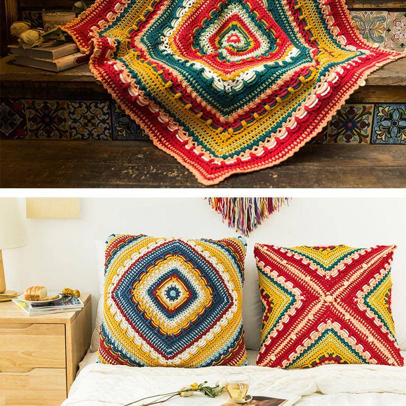 苏苏姐家拾梦欧式古典HAV两用毛抱枕dy毯钩针编织线团i材料包