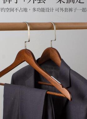 实架衣撑衣挂木质衣服架子衣柜内家用防F97J9767衣滑木无衣服撑痕
