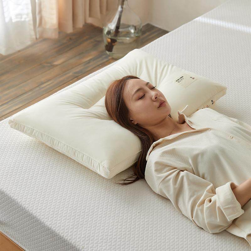 202新款A类棉慢5回枕弹全棉头蓬BEI甄棉松甄护颈松软助睡区纯棉枕