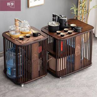 移动家用小茶台茶桌水边柜茶车台木阳泡茶几烧壶一体煮JOY茶水实