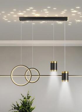 新款餐星厅灯星餐吊灯现代简空约长条饭厅餐星87725桌创意灯具