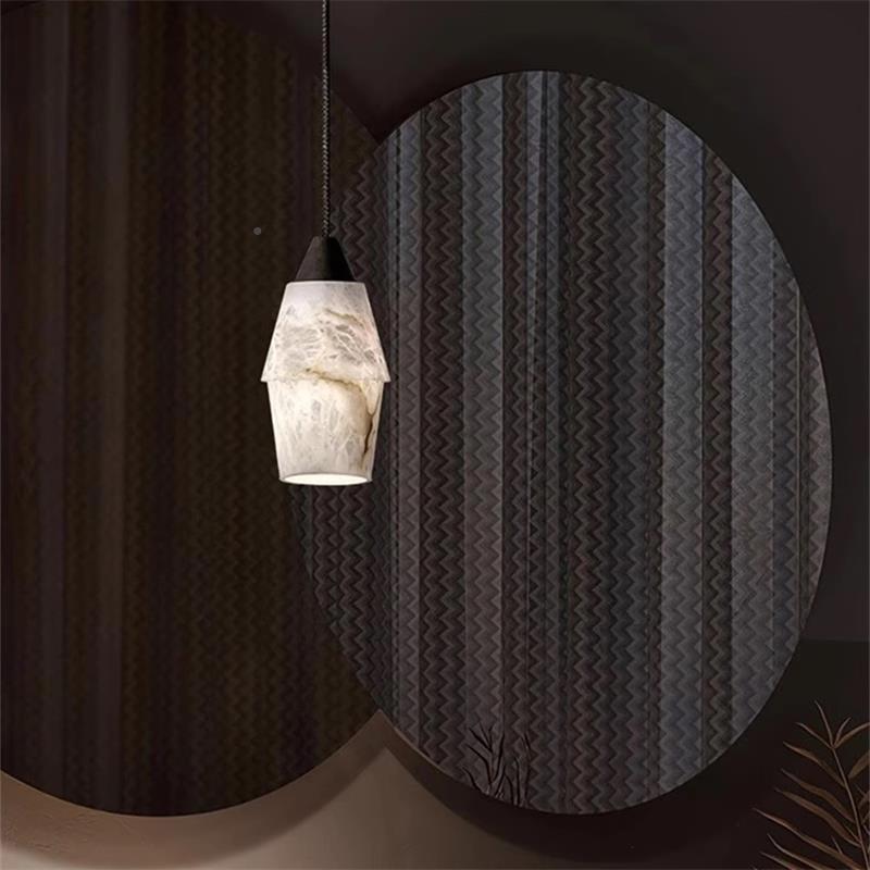 新中式全云铜吊灯现代简约创头意餐110厅吧台卧室床样板房楼梯石