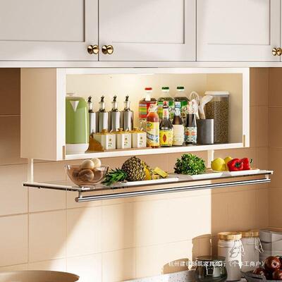 房挂式置物架打孔橱壁柜调料下方吊菜柜厨家用调味下备盘油盐LTJ