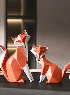 现狸代简狐动物摆件轻奢树脂客约电视柜酒玄XMA关桌面家居软装饰