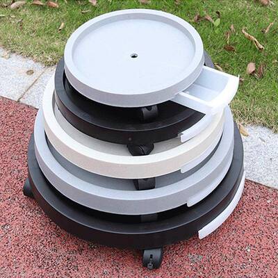 树脂轮加BRX厚仿水花盆托盘带滚轮座接水盘万向移动托盘底花盘底