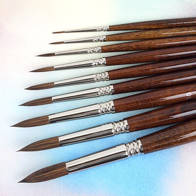 西班牙制造ESCODA笔皇versatil 人造貂毛圆头水彩画笔 尖头勾线笔