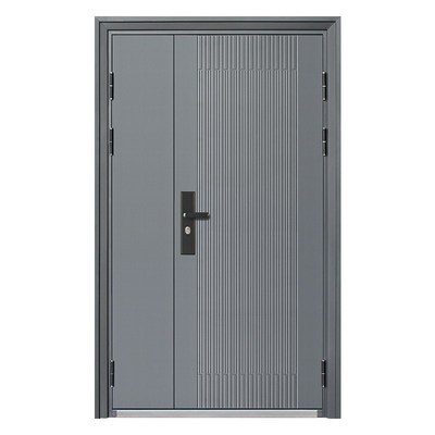 带气窗通风防盗门家用室外农村庭院子母对开门大门进户双开入户门