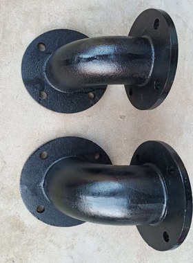 90度双法兰弯头6铸铁DN50国标公斤弯管dn100直销污水泵出水口PN6