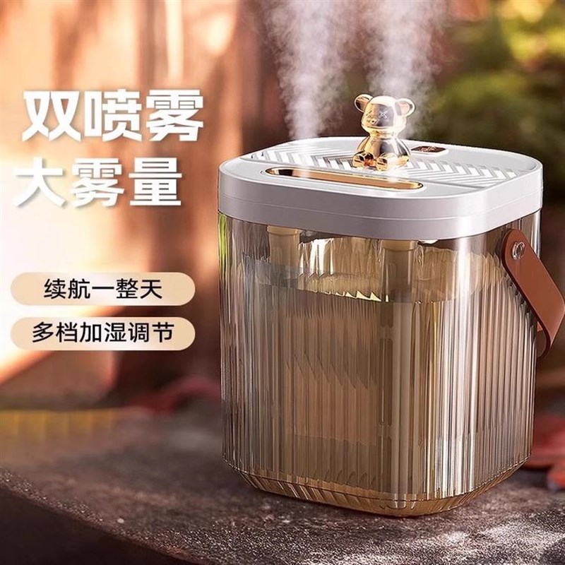 加湿器家用大雾量大容量双喷卧室静音小型便捷桌面补水空气净化器