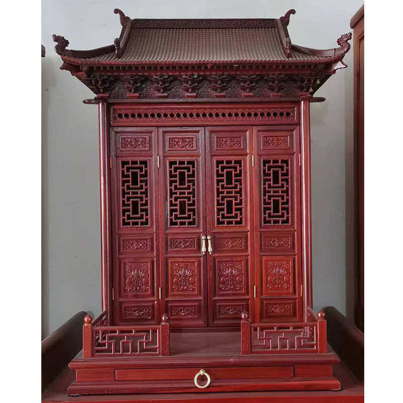 中式实木红木佛龛佛柜家用神龛樟木神壁挂财神立柜佛堂台楼观音供