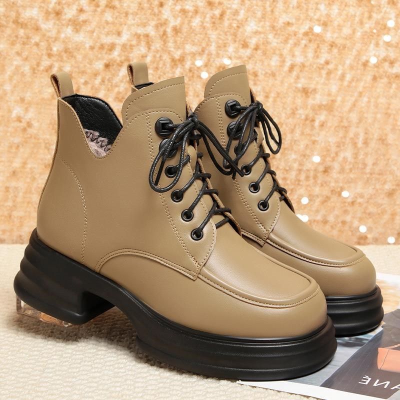 红青蜓皮鞋女英伦风马丁靴显脚小2024新款秋冬加绒短靴粗跟厚底黑,女鞋,婚鞋,淘宝优惠券,粉丝福利购,淘宝优惠卷