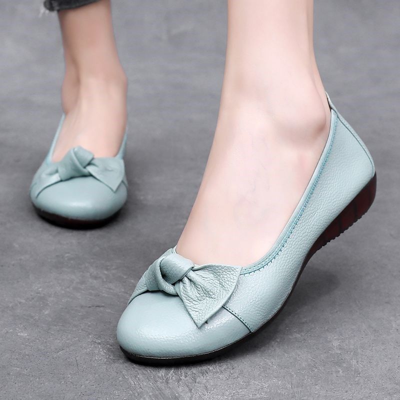 春夏季真皮浅口平底单鞋中年休闲鞋圆头舒适防滑软底软皮妈妈鞋,女鞋,浅口单鞋,淘宝优惠券,粉丝福利购,淘宝优惠卷