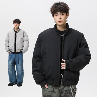 美式高街飞行服哈灵顿夹克男立领棒球简约情侣款cleanfit棉服外套