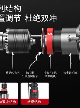 可钻V墙混泥20357土冲击钻电家用手钻手钻电钻工带线插具电220混