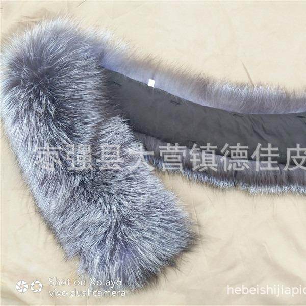 厂家WYO真狐狐狸毛大毛领银狐毛帽银领玄狐皮领子自然色皮草毛