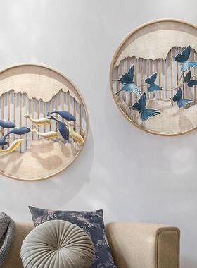 新中式创铁艺鱼装饰20SM1001挂件沙发意壁客厅卧室餐厅道背景墙走