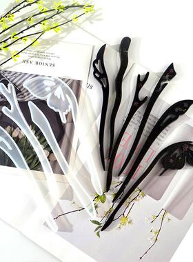 花柬diy簪模滴胶模具装具盘发发材料古风汉服簪子套树脂90305硅胶