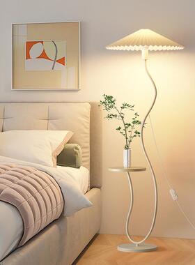 置物架一体百褶灯落地客厅42273高级感沙发旁卧边角茶几氛围室奶