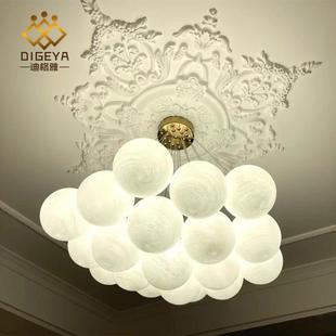 星球泡泡灯球吊灯玻璃球法式云轻奢678灯具现代魔主豆朵月球灯客