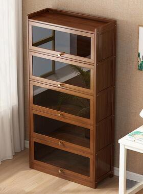 OUX楠书竹柜子家用靠大容多层储量物柜书房非实木现代简约防尘书